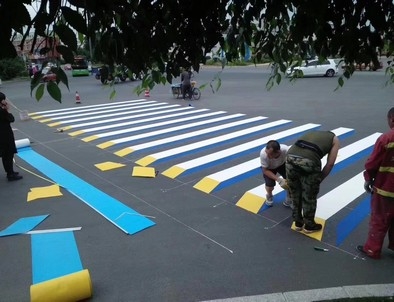 贵阳贵阳彩色路面标线施工